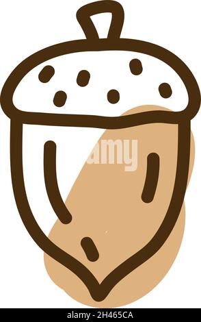 Herbstnuss, Illustration, Vektor, auf weißem Hintergrund. Stock Vektor