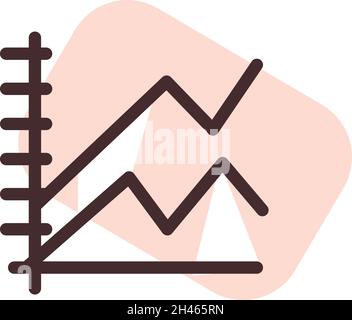 Finanzanalyse-Diagramm, Illustration, Vektor, auf weißem Hintergrund. Stock Vektor