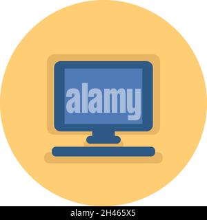 Bankcomputer, Illustration, Vektor, auf weißem Hintergrund. Stock Vektor