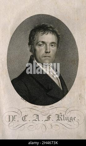 Karl Alexander Ferdinand Kluge. Stichgravur von F. Bolt, 1828, nach Bussler. Stockfoto