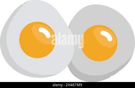 Zwei Spiegeleier, Illustration, Vektor, auf weißem Hintergrund. Stock Vektor
