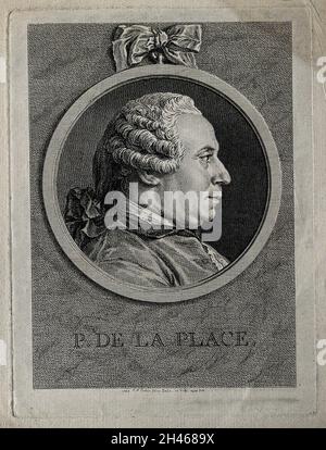 Pierre Simon, Marquis de Laplace. Radierung von C. N. Cochin, le jeune, 1762, nach sich selbst. Stockfoto