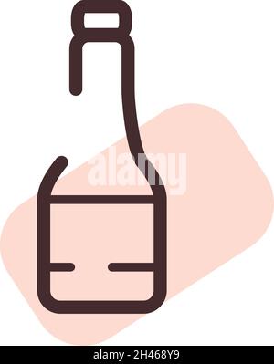 Rosafarbener Champagner, Illustration, Vektor, auf weißem Hintergrund. Stock Vektor