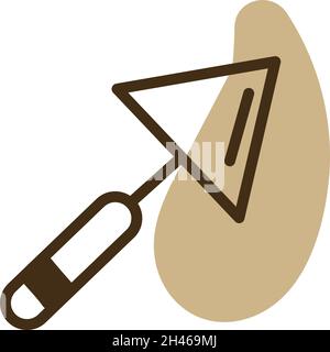 Hausreparaturschaufel, Illustration, Vektor, auf weißem Hintergrund. Stock Vektor