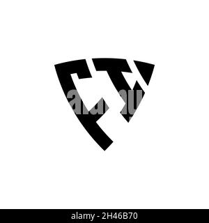 FW Monogram Logo-Buchstabe mit Stern geometrische Form Stil Design isoliert auf schwarzem Hintergrund. Stern polygonal, Schild Stern geometrisch. Stock Vektor