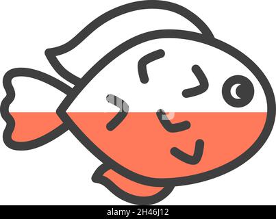 Roter Seefisch, Illustration, Vektor, auf weißem Hintergrund. Stock Vektor