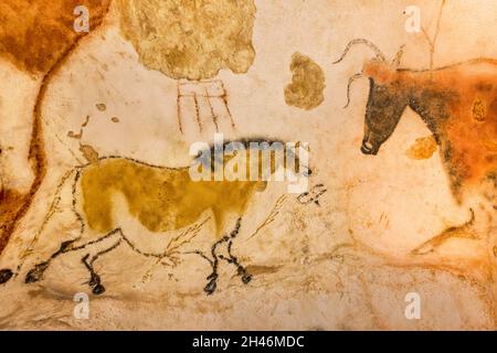 FRANKREICH, MONTIGNAC - LASCAUX, DORDOGNE (24): NENNEN SIE LASCAUX 4 12. OKTOBER 2016. FOTOTOUR DURCH DAS INTEGRALE FAKSIMILE : DER AXIALE TAUCHGANG Stockfoto