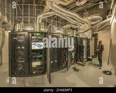 FRANKREICH, MONTIGNAC - LASCAUX, DORDOGNE (24) : STATE THE SITE OF LASCAUX 4 12. OKTOBER 2016 : COMPUTER CONTROL CENTER. Stockfoto