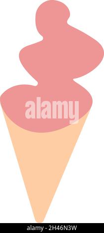 Eis in Kegel, Illustration, Vektor, auf weißem Hintergrund. Stock Vektor