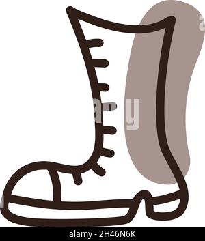 Hipster Stiefel, Illustration, Vektor, auf weißem Hintergrund. Stock Vektor