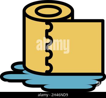 Toilettenpapier, Illustration, Vektor, auf weißem Hintergrund. Stock Vektor