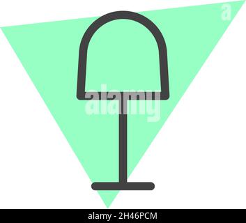 Grüne Lampe, Illustration, Vektor, auf weißem Hintergrund. Stock Vektor