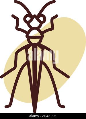 Brauner Flohkäfer, Illustration, Vektor, auf weißem Hintergrund. Stock Vektor