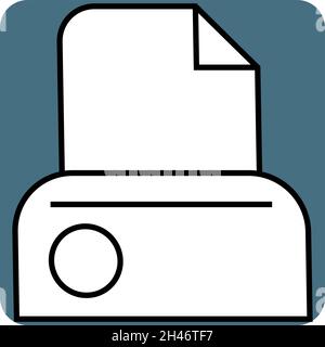 Papierdrucker, Illustration, Vektor, auf weißem Hintergrund. Stock Vektor