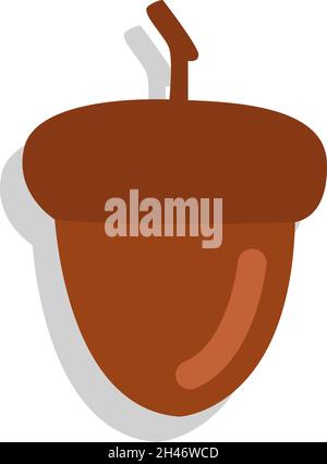 Braune Eichel, Illustration, Vektor, auf weißem Hintergrund. Stock Vektor