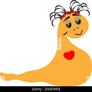 Monster in der Liebe, Illustration, Vektor, auf weißem Hintergrund. Stock Vektor