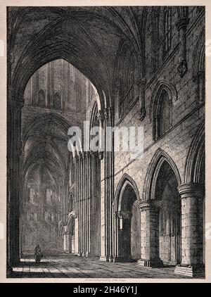 Hospital of St. Cross, Winchester, Hampshire: Die Bögen. Radierung von J. Coney. Stockfoto