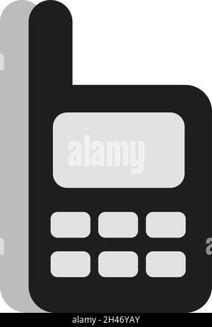 Schwarzes Walkie-Talkie, Illustration, Vektor, auf weißem Hintergrund. Stock Vektor