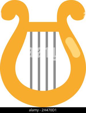 Goldene Leier, Illustration, Vektor, auf weißem Hintergrund. Stock Vektor