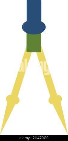 Gelber Kompass, Illustration, Vektor, auf weißem Hintergrund. Stock Vektor