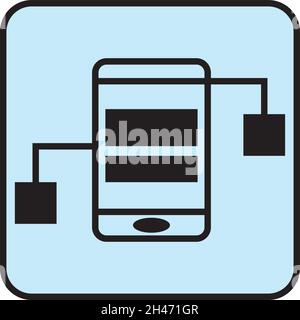 Telefonprogrammierung, Illustration, Vektor, auf weißem Hintergrund. Stock Vektor