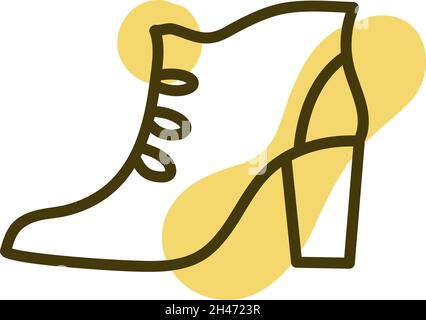 Hübsche gelbe Schuhe, Illustration, Vektor, auf weißem Hintergrund. Stock Vektor