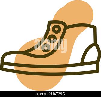Orangefarbene Stiefel, Illustration, Vektor, auf weißem Hintergrund. Stock Vektor