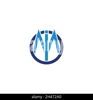 Buchstabe mi einfacher geometrischer Kreis Linie Logo Vektor Stock Vektor