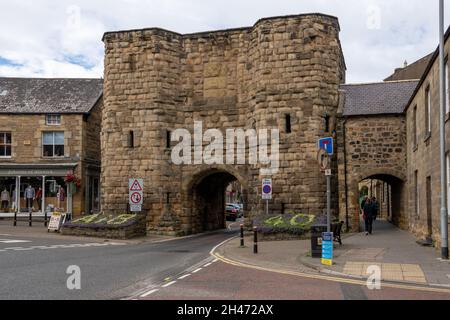 Alnwick Town Walls, Northumberland, Großbritannien Stockfoto