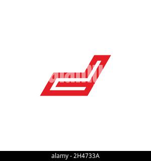 Buchstabe dc Streifen negativer Raum geometrisches Logo Vektor Stock Vektor