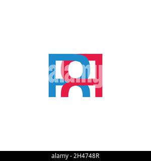 Letter rr einfacher bunt verknüpfter Logo-Vektor Stock Vektor