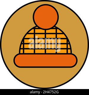 Brauner Herbsthut, Illustration, Vektor, auf weißem Hintergrund. Stock Vektor