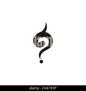 Frage stellen Symbol Spiralkurven Schleife Logo Vektor Stock Vektor