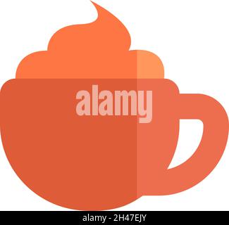 Kaffee in kleiner Tasse mit Schlagsahne, Illustration, Vektor, auf weißem Hintergrund. Stock Vektor