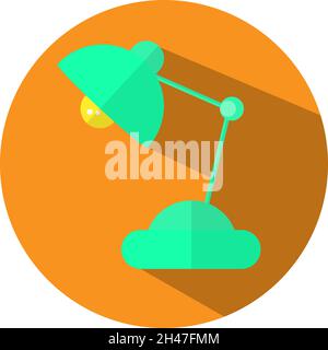 Grüne Bildungslampe, Illustration, Vektor, auf weißem Hintergrund. Stock Vektor