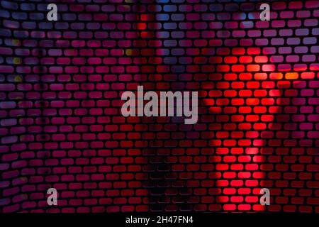 Blick auf die junge Frau im Serverraum Stockfoto