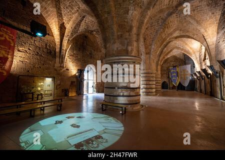 Israel, Akko, die unterirdischen Kreuzritterhallen im alten Akko Stockfoto