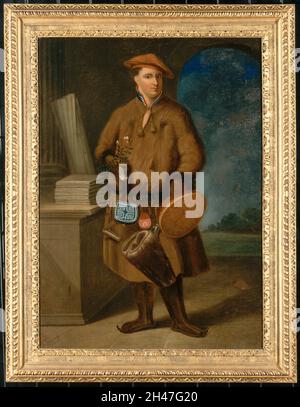 Carolus Linnaeus (1707-1778) in lapplichem Kleid. Ölgemälde nach Martin Hoffmann. Stockfoto