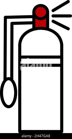 Feuerlöscher, Illustration, Vektor, auf weißem Hintergrund. Stock Vektor