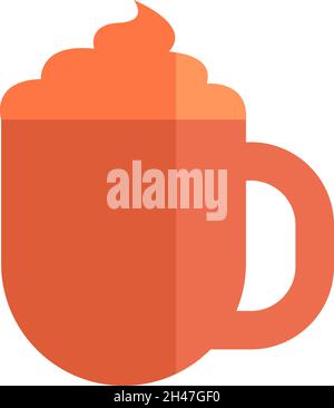 Cappuccino mit Schlagsahne, Illustration, Vektor, auf weißem Hintergrund. Stock Vektor