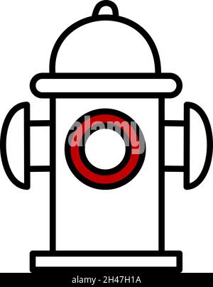 Hydrant, Abbildung, Vektor, auf weißem Hintergrund. Stock Vektor