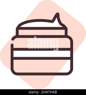 Gesichtscreme, Illustration, Vektor, auf weißem Hintergrund. Stock Vektor