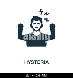Hysterie-Symbol. Monochromes Schild aus der Psychotherapie-Sammlung. Creative Hysteria Icon Illustration für Web-Design, Infografiken und vieles mehr Stock Vektor