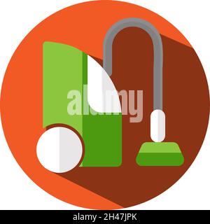 Elektronischer Staubsauger, Illustration, Vektor, auf weißem Hintergrund. Stock Vektor