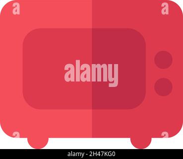 Rosafarbene Mikrowelle, Illustration, Vektor, auf weißem Hintergrund. Stock Vektor