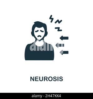Symbol für Neurose. Monochromes Schild aus der Psychotherapie-Sammlung. Creative Neurosis Icon Illustration für Webdesign, Infografiken und mehr Stock Vektor