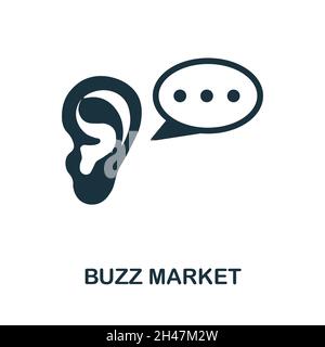 Buzz Market-Symbol. Monochromes Schild aus der Projektentwicklungskollektion. Creative Buzz Market Icon Illustration für Web-Design, Infografiken und mehr Stock Vektor