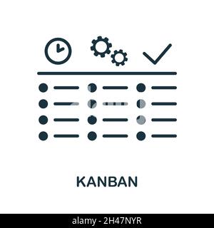 Kanban-Symbol. Monochromes Schild aus der Projektentwicklungskollektion. Creative Kanban Icon Illustration für Web-Design, Infografiken und vieles mehr Stock Vektor