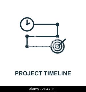 Projektzeitplansymbol. Monochromes Schild aus der Projektentwicklungskollektion. Creative Project Timeline Icon Illustration für Web-Design, Infografiken Stock Vektor