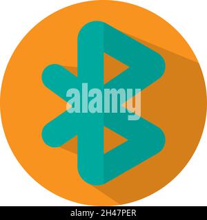 Bluetooth-Telefon, Abbildung, Vektor, auf weißem Hintergrund. Stock Vektor